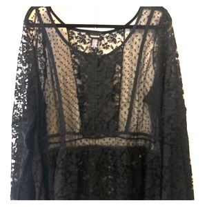 Torrid Black Lace Peplum Top